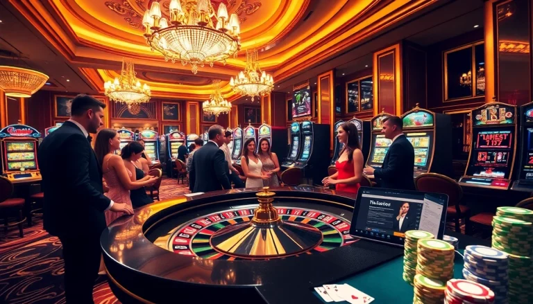 Experience the thrill of winning at NK88's vibrant casino with roulette and colorful poker chips.