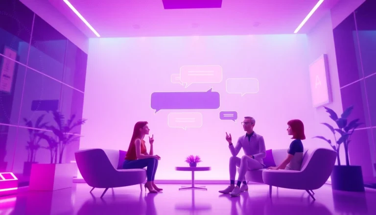 A colorful and inviting chat interface representing free ai sex chat featuring diverse AI characters in conversation.