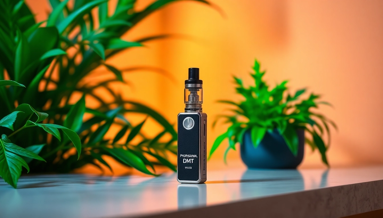 Buy dmt cart with a sleek design showcased amidst greenery, inviting a tranquil atmosphere.