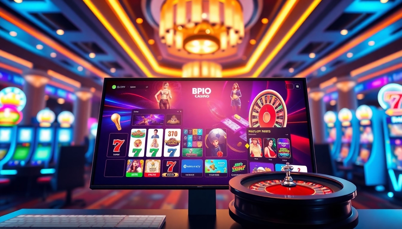 Jouez sur un casino en ligne avec une interface dynamique et des jeux colorés.