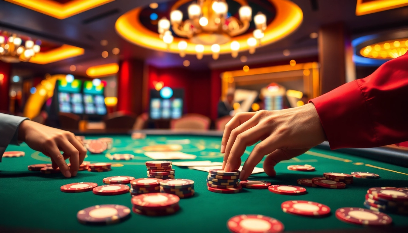 Apprenez à jouer au casino en ligne avec cette intense scène de jeu de poker.