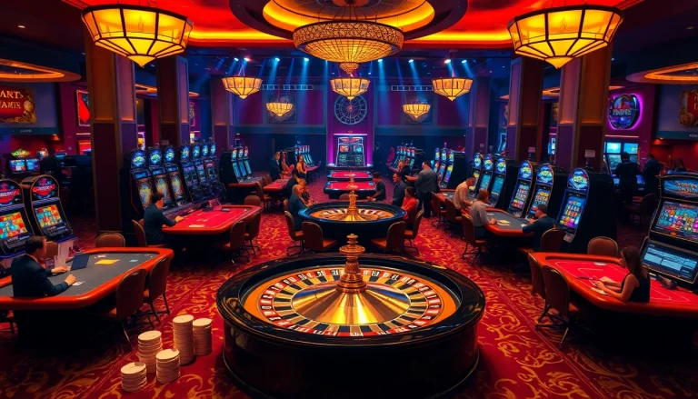 Players enjoying immersive MMOO casino games with vibrant lighting and exciting gameplay.