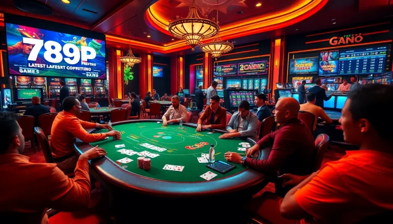 Exciting casino moment at 789P with players enjoying poker and roulette games.