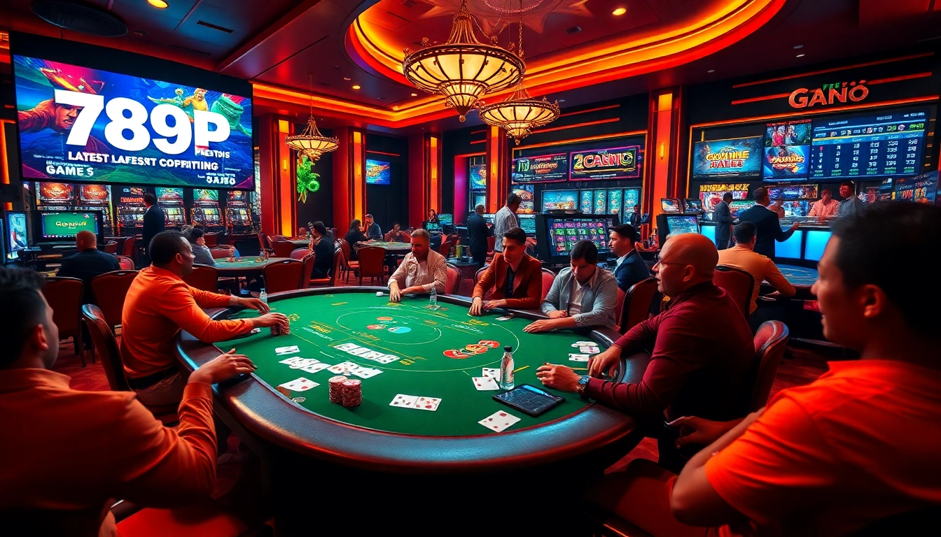 Exciting casino moment at 789P with players enjoying poker and roulette games.