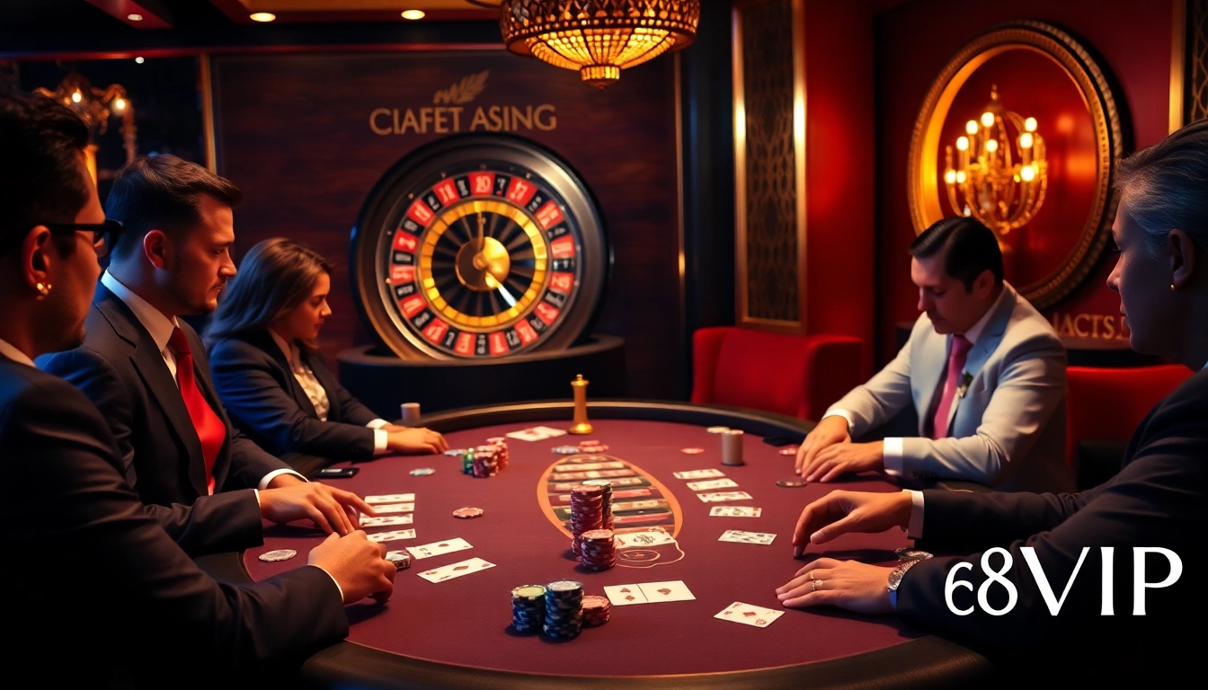 Experience thrilling gameplay at 68VIP casino with dynamic poker action and luxurious ambiance.